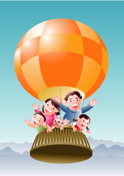 気球に乗った仲間たち